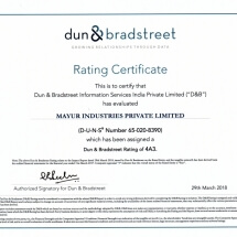 Dun & Bradstreet Rating Certificate 18-19 Dun & Bradstreet Rating Certificate 18-19